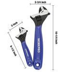 WORKPRO 2-Piece Adjustable Wrench Set, 6-Inch & 10-Inch Wide Jaw Black Oxide Wrench, Cr-V Steel, Metric & SAE Scales, Max Jaw Opening 15/16" & 1-5/16", for Home Repairs, Plumbing, Garage Work