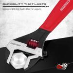 SEDY Adjustable Wrench Set Pipe Spanner: 6" 8" 10" Wide Jaw Black Oxide Wrench With Cushion Grip, Laser Marked Metric & SAE Scales, CR-V Steel for Professional