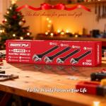 Adjustable Wrench Set Wrenches Sets: 4-Piece 6, 8, 10, 12 Inch Chrome Vanadium Steel Corrosion-Resistant Black Oxide Finish for Automotive Plumbing and Household Repairs