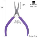 The Beadsmith Flat Nose Pliers – 4.5 inches (114mm) – Purple Vinyl Grip Handle with Double Leaf Springs – Jewelry Making Tool for Creating Bracelets, Earrings and Necklaces