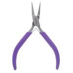 The Beadsmith Flat Nose Pliers – 4.5 inches (114mm) – Purple Vinyl Grip Handle with Double Leaf Springs – Jewelry Making Tool for Creating Bracelets, Earrings and Necklaces