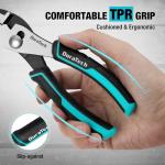 DURATECH 6 Inch Slip Joint Pliers, Small Pliers with Comfortable TPR Handle, High Carbon Steel, Swivel Rivet, Strong Sharp Teeth, Pliers for Tightening, Loosening and Gripping Nuts and Bolts