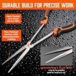 HORUSDY 3-Piece 11 Inch Long Reach Needle Nose Pliers Set, Extra Long Straight, 45° & 90° Bent Nose Pliers with 3 Magnetic Plier Racks and Roll-Up Storage Bag for Tight Spaces