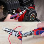 WORKPRO Premium 8” Needle Nose Pliers, Paper Clamp Precision, Heavy-Duty CRV Steel, Large Soft Grip with Wire Cutter, Long Nose Cutting Pliers, W031269