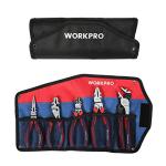 WORKPRO Pliers Set, Premium Cr-V Construction, Includes 6 Inch Slip Joint, Long Nose, Diagonal Cutting, 8 Inch Groove Joint, 7 Inch Linesman and Storage Pouch, for Basic Repair