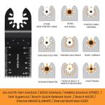 CONNOO 158 Pack Oscillating Saw Blades, Oscillating Tool Blades with Sandpaper, Multitool Bi-Metal Blades Kits for Wood Metal Plastics Quick Release Fit Dewalt Ryobi Rockwell Makita