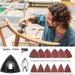 CONNOO 158 Pack Oscillating Saw Blades, Oscillating Tool Blades with Sandpaper, Multitool Bi-Metal Blades Kits for Wood Metal Plastics Quick Release Fit Dewalt Ryobi Rockwell Makita