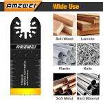 AMZWEI 28PCS Oscillating Saw Blades, Professional Universal Titanium Multitool Blades for Wood Metal, Quick Release Multi Tool Blades Kits Compatible with Dewalt Ryobi Milwaukee Rockwell Fein