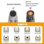 AMZWEI 50PCS Titanium Oscillating Tool Blades, Curved Edge Oscillating Saw Blades for Metal, Wood, Plastic, Quick Release Multi Tool Blades Compatible with Dewalt Milwaukee Ryobi Rockwell Fein