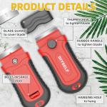 DIYSELF 1 Pack Razor Blade Scraper with 15 Extra Blades, Scraper Tool for Cleaning Window, Paint, Cooktop, Oven, Glass Stove Top Scraper, Razor Scraper with Buit-In Blade Storage