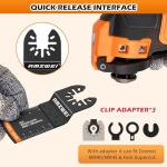 AMZWEI 28PCS Oscillating Saw Blades, Professional Universal Titanium Multitool Blades for Wood Metal, Quick Release Multi Tool Blades Kits Compatible with Dewalt Ryobi Milwaukee Rockwell Fein