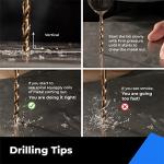 amoolo Titanium Drill Bit Set (60 pcs), Premium 4341 HSS Micro Drill Bits for Wood, Metal, Steel, Plastic, Aluminum Alloy, 3/64"-1/8"