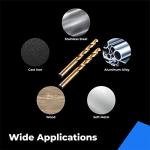 amoolo Titanium Drill Bit Set (60 pcs), Premium 4341 HSS Micro Drill Bits for Wood, Metal, Steel, Plastic, Aluminum Alloy, 3/64"-1/8"