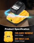 Dewalt DCB112 Battery Charger Replacement (Yellow)
