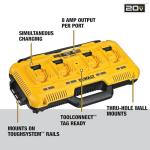 DEWALT 8 Amp 4-Port Battery Charger Station