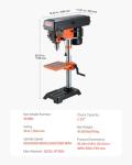VEVOR 5-Speed Benchtop Drill Press - 10" Swing