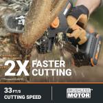 Worx Nitro 20V 5" Cordless Brushless Chainsaw 2.0 Ah Battery and Charger Included WG325