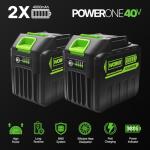 WORKIT 16 Inch Electric Chainsaw, 40V Brushless Chain Saw Cordless with 2×4.0Ah Batteries, Tool-Free Chain Tension, Auto Oiling, Battery Chainsaw for Tree Trimming, Wood Cutting, Yard Work