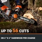 Worx Nitro 20V 12" Cordless Brushless Chainsaw 4.0 Ah Battery and Charger Included WG350