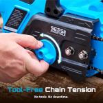 SEESII 40V 16-Inch Cordless Chainsaw: Brushless Electric Chain Saws with 2×4.0Ah Batteries & Charger, Tool-Free Chain Tension, Auto Oiling, for Tree Trimming, Wood Cutting, Yard Work
