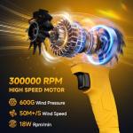 Electric Leaf Blower Cordless for De-walt 20v Max Battery, Handheld Leaf Blowers for Lawn Care, Blowing Leaves ＆ Dust, Turbo Jet Blower Car Dryer,battery Powered Mini Leaf Blower(Battery Not Included)