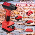 Cordless Leaf Blower, 130000 RPM High Speed Jet Fan, Compatible with Craftsman 20V Battery, Lightweight Handheld Electric Blower for Lawn Care, Yard, Patio, Dust & Debris Cleaning