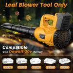 Leaf Blower Cordless Compatible with dewalt 20V Max Battery(Battery Not Included),600CFM Brushless Handheld Electric Leaf Blower for Lawn Care, Patio, Yard, Dust & Snow Blowing, 6 Speed Mode