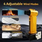 Compressed Air Duster Cordless Dust Blower for Dewalt 20V Battery, 130000RPM Brushless Turbo Fan Handheld Mini Jet Dry Blower for Keyboard Car Camping Workshop Home Cleaning(Battery Not Included)