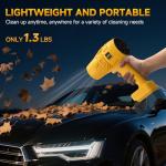 Electric Leaf Blower Cordless for De-walt 20v Max Battery, Handheld Leaf Blowers for Lawn Care, Blowing Leaves ＆ Dust, Turbo Jet Blower Car Dryer,battery Powered Mini Leaf Blower(Battery Not Included)