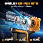 ohyes Air Blower Brushless HighSpeed Motor Compatible with DeWALT 20v Max Battery Air Duster Leaf Blower for Camping BBQ & Workshop (Battery not Included)