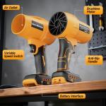 Cordless Leaf & Dust Blower Compatible with DEWALT 20V Battery – 30,000 RPM High-Speed Jet Fan, Lightweight Handheld Air Blower for Car Drying, Lawn & Garage Cleaning (Tool Only)