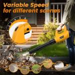 Leaf Blower Cordless Compatible with dewalt 20V Max Battery(Battery Not Included),600CFM Brushless Handheld Electric Leaf Blower for Lawn Care, Patio, Yard, Dust & Snow Blowing, 6 Speed Mode