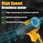 Jet Dry Mini Blower,Jet Fan 130000 RPM Wind Speed 4-Speed Control Compatible with Dewalt 20V Lithium Battery，Super Jet Fan Blower for Drying, Cleaning (Battery not Included)