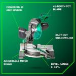 Metabo HPT 10-Inch Miter Saw with Precision Cuts