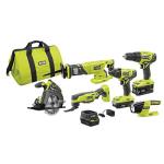 RYOBI 18V One+ Lithium Ion 6-Tool Combo Kit