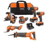 RIDGID 18V Cordless 6-Tool Combo Kit