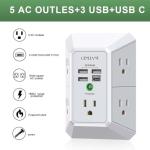 5-Outlet Surge Protector with 4 USB Ports