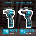 SEESII 16.8V Cordless Drill and Impact Driver Set