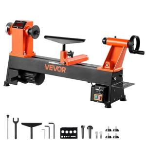 VEVOR 1 HP Benchtop Wood Lathe with Variable Speed