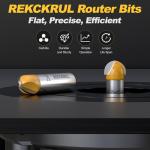 REKCKRUL Core Box Router Bit Set with 1/2 Inch Shank