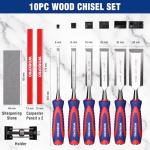 10-Piece Wood Chisel Set with Sharpening Tools