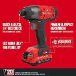 CRAFTSMAN 20V MAX Impact Driver Kit with Light