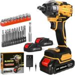 Cordless Impact Wrench with 2 Batteries and Accessories