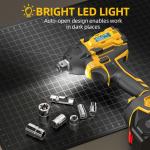 Cordless Impact Wrench with 2 Batteries and Accessories