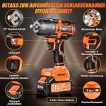 21V Cordless Impact Wrench with Brushless Motor