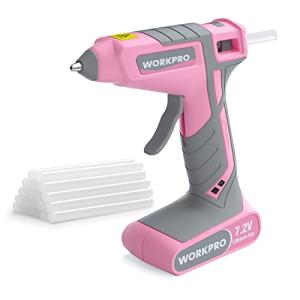 WORKPRO Pink Cordless Hot Glue Gun Kit
