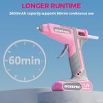 WORKPRO Pink Cordless Hot Glue Gun Kit