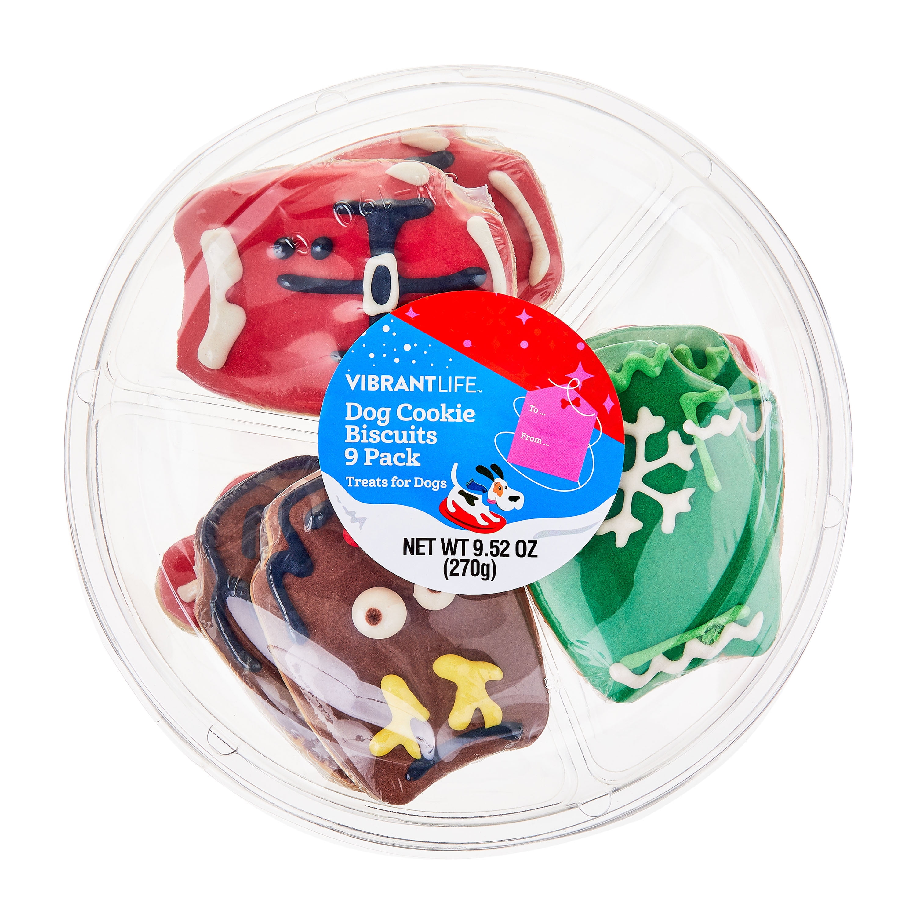 Vibrant Life Christmas Dog Cookie Treats, 9 Count