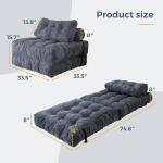 MAXYOYO Folding Sofa Bed with Pillow - Dark Grey