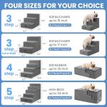 Aodisman 3-Step Non-Slip Dog Stairs for Pets